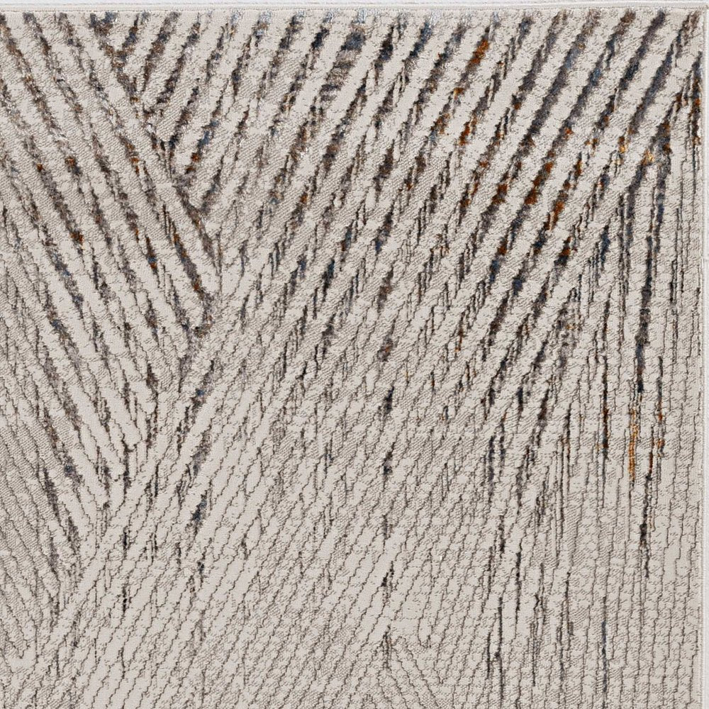10' X 13' Ivory And Gray Geometric Area Rug