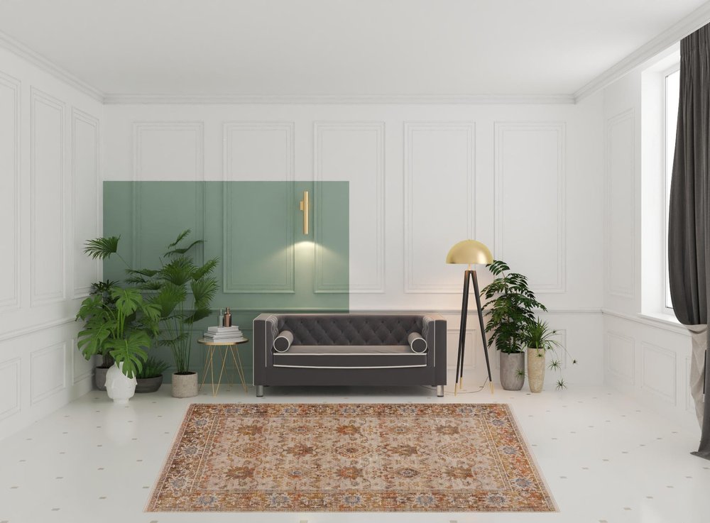 8' X 10' Ivory Oriental Area Rug