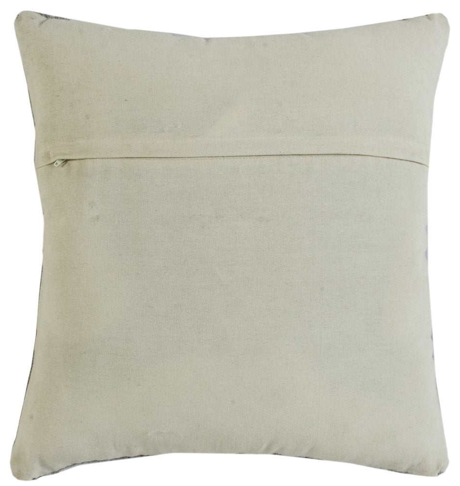 20" X 20" Gray Black Yellow And Ivory 100% Cotton Geometric Zippered Pillow