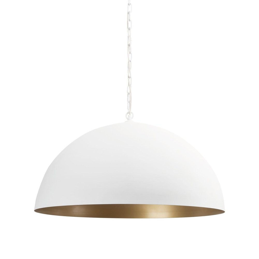 White Single Metal Dimmable Ceiling Light With White Shades