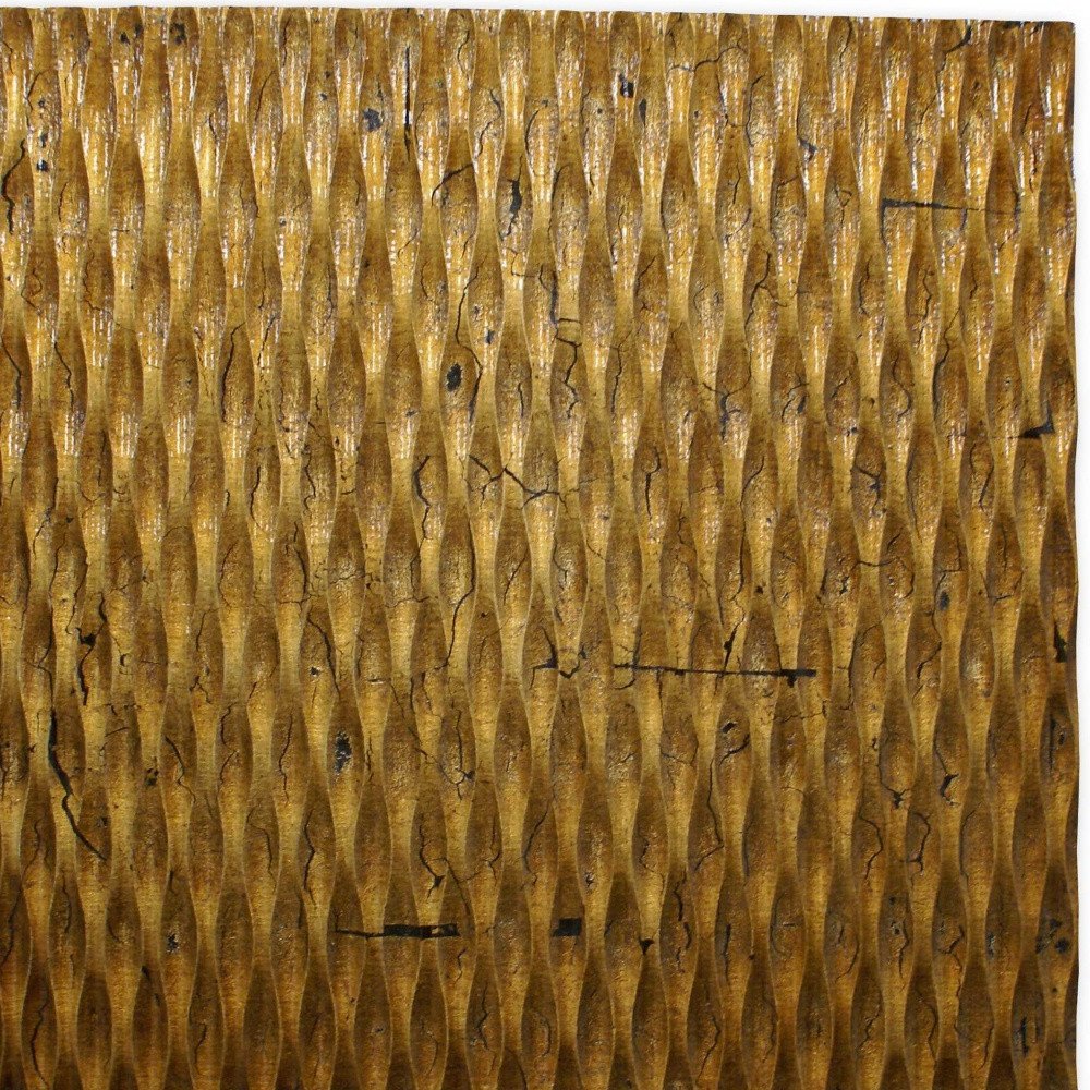 1 x 24 x 24 Gold Metallic Ridge - Wall Art Wood Wall Art