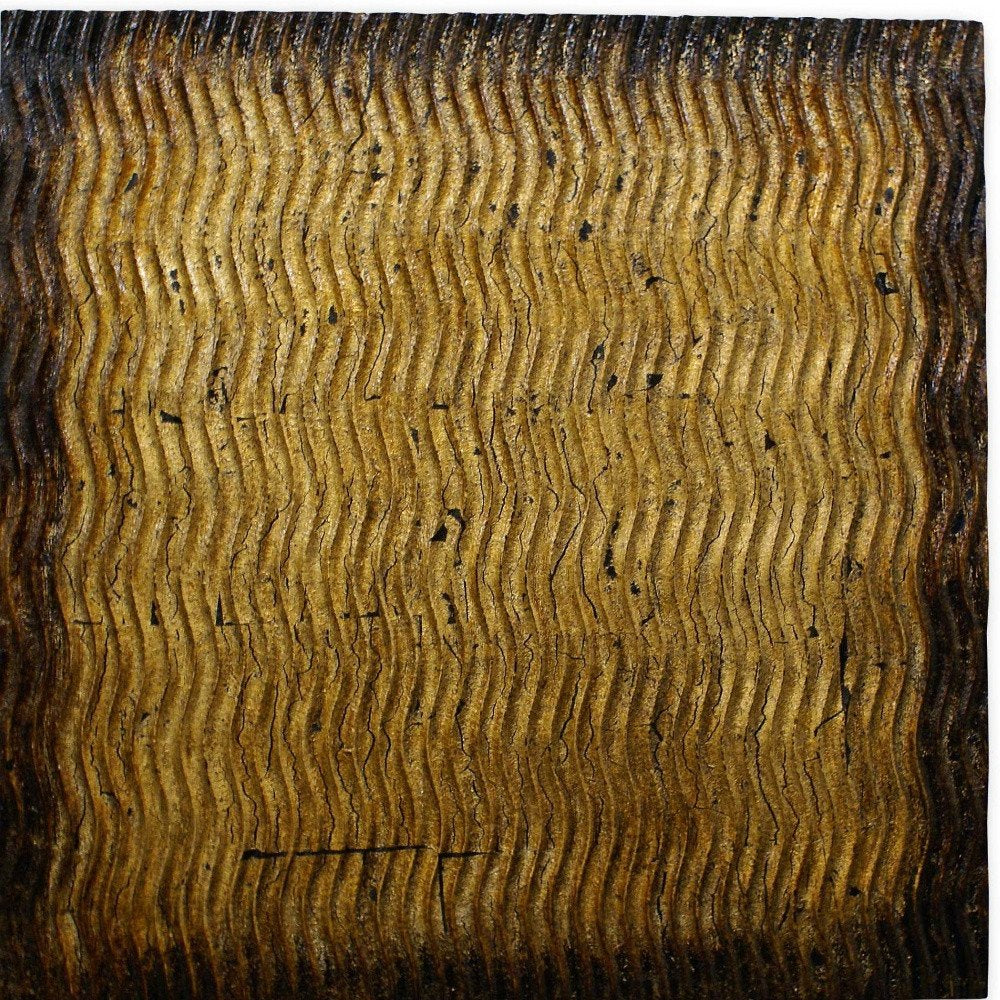 36" X 36" Bronze Square Abstract Hanging Dimensional Sculpture