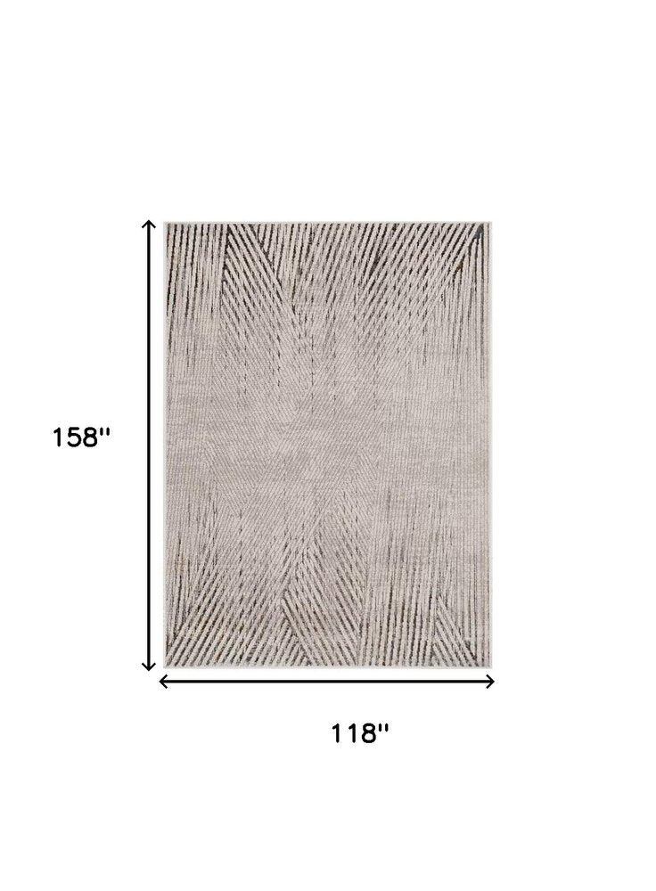 10' X 13' Ivory And Gray Geometric Area Rug