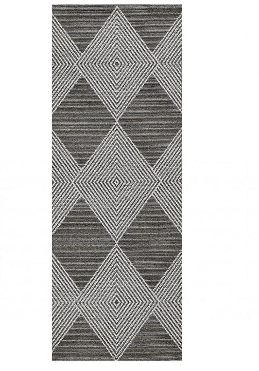 8' Gray Geometric Indoor Outdoor Area Rug