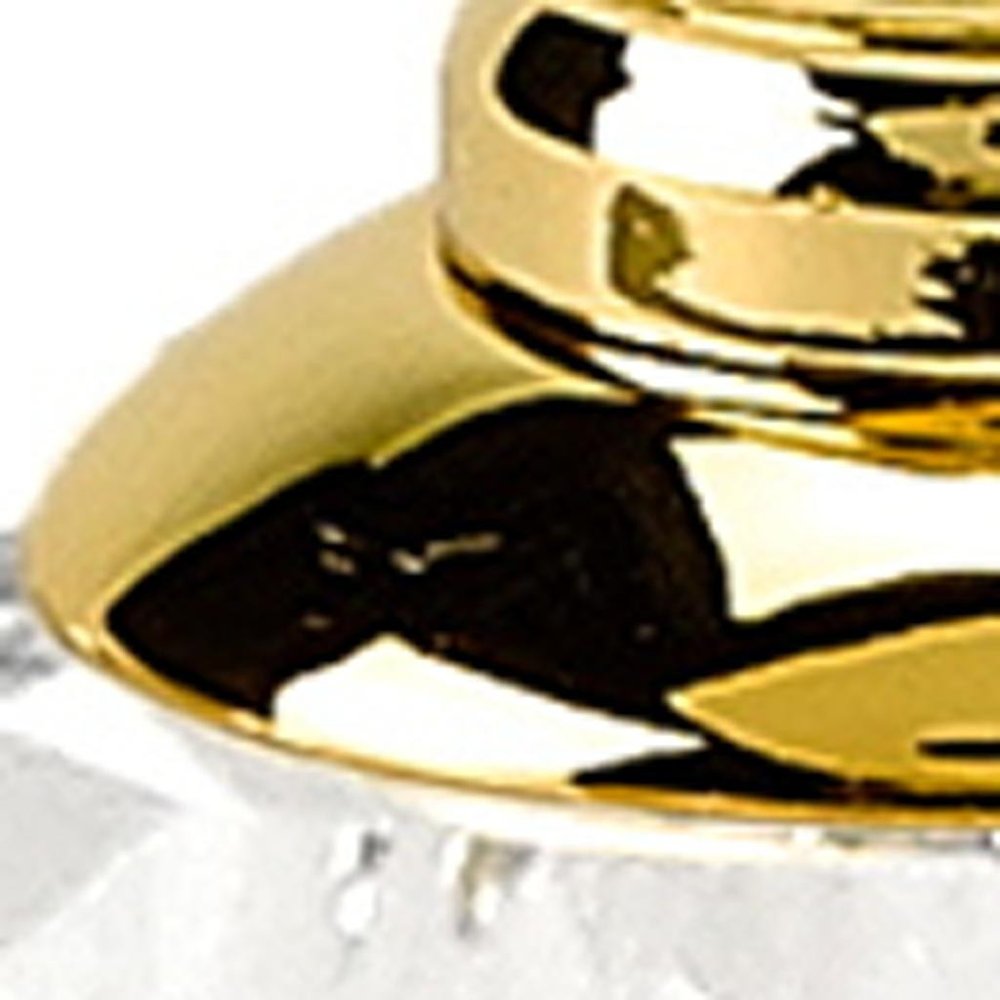 Set of Two Clear And Gold Crystal Geometric Pepper Shakers