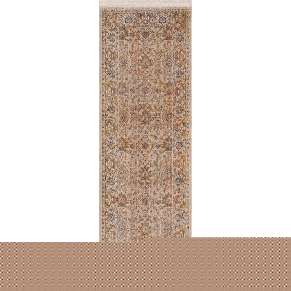 2' X 6' Ivory Oriental Runner Rug