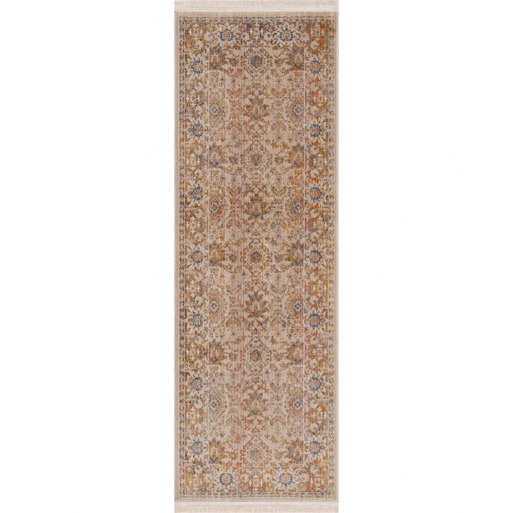 2' X 6' Ivory Oriental Runner Rug