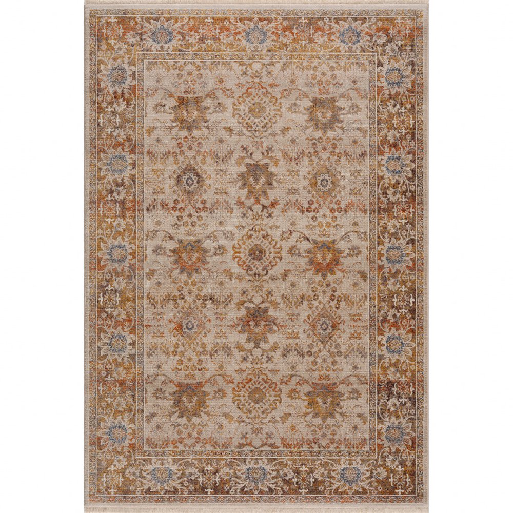 4' X 6' Ivory Oriental Area Rug