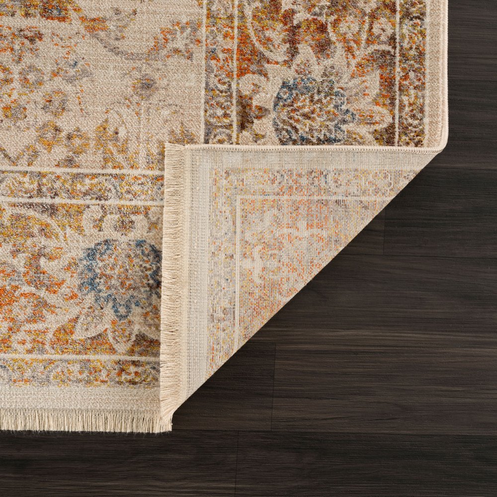 5' X 8' Ivory Oriental Area Rug