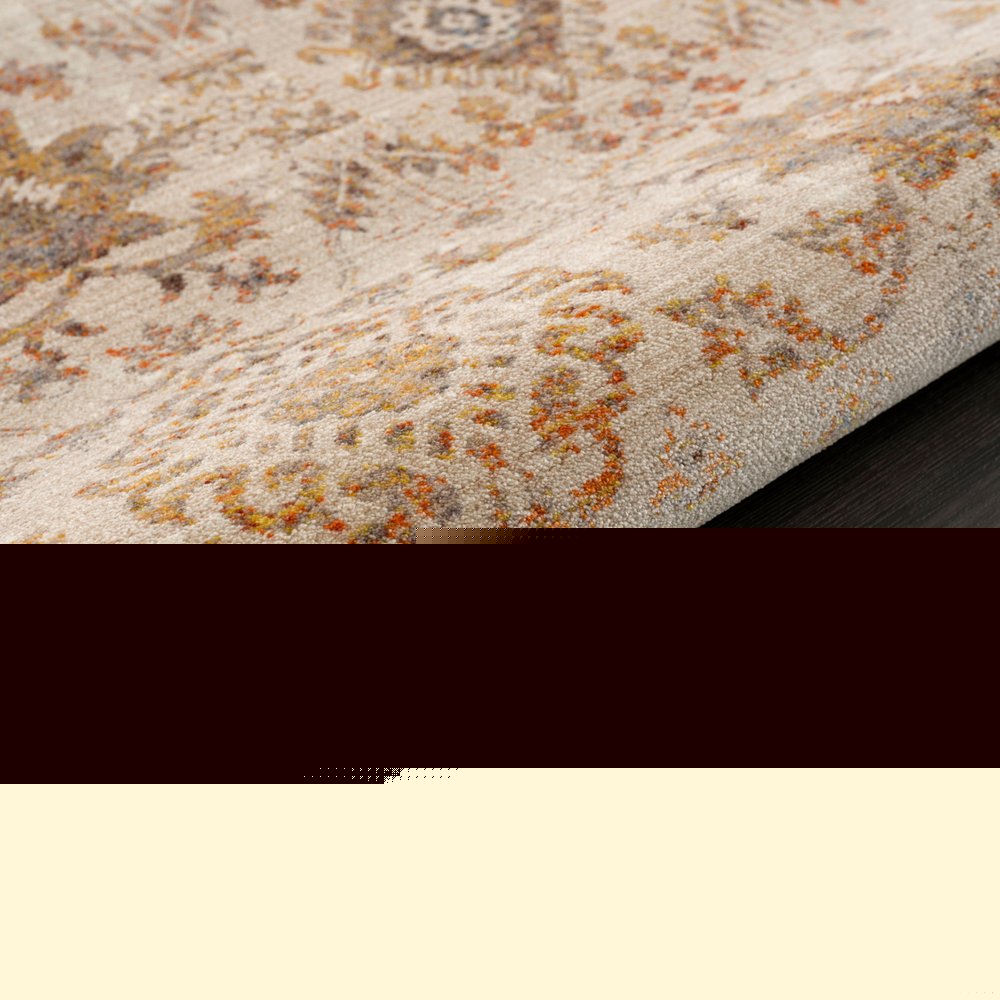 8' X 10' Ivory Oriental Area Rug