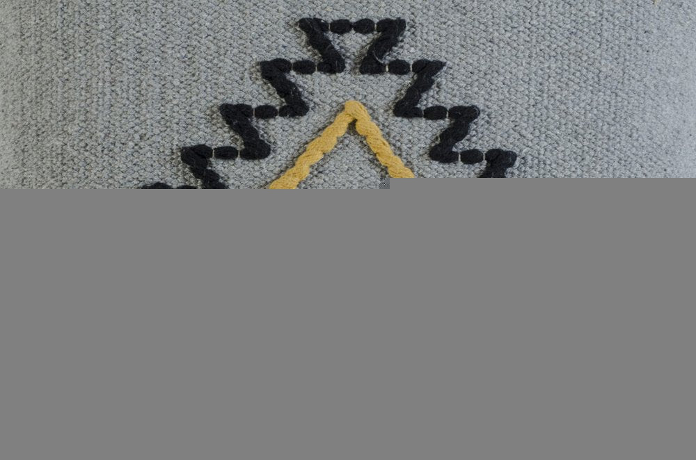 20" X 20" Gray Black Yellow And Ivory 100% Cotton Geometric Zippered Pillow