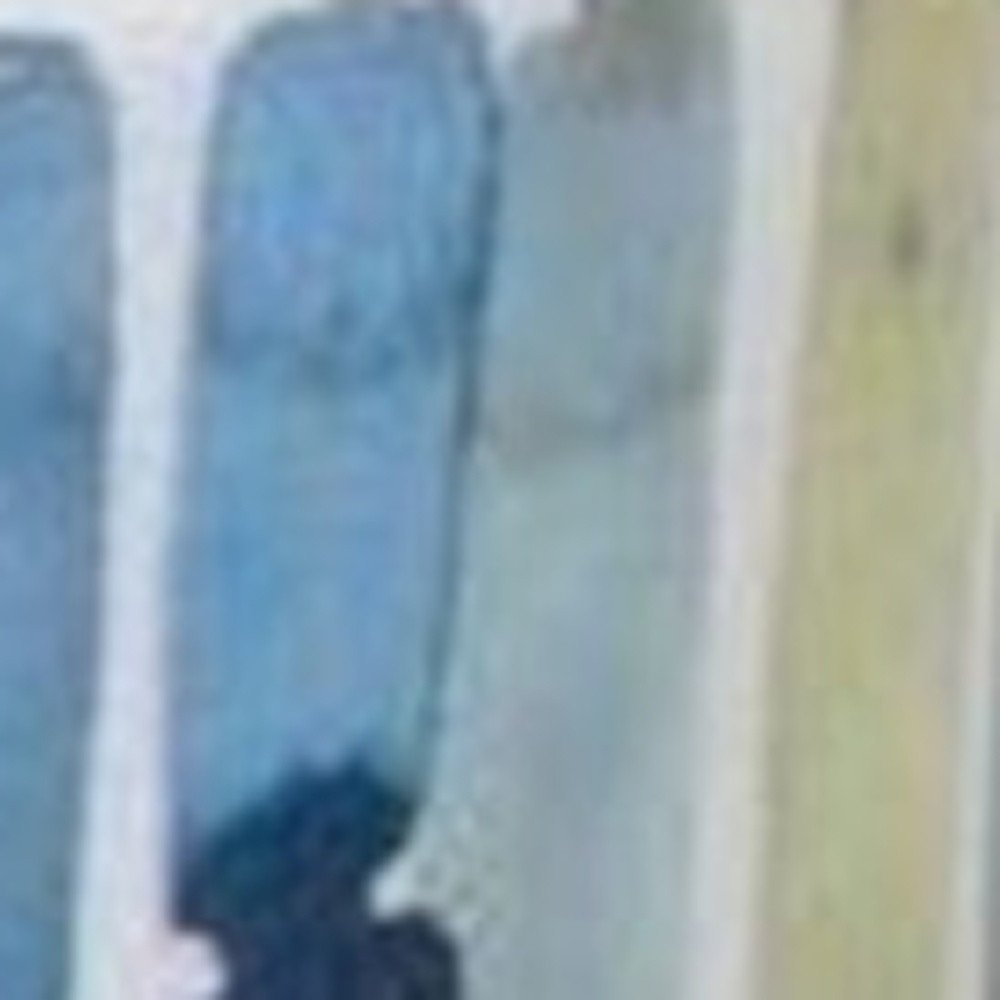 Set of Two Blue Terra Cotta And White Ceramic 2 Ounce Round Raised Pot Planters