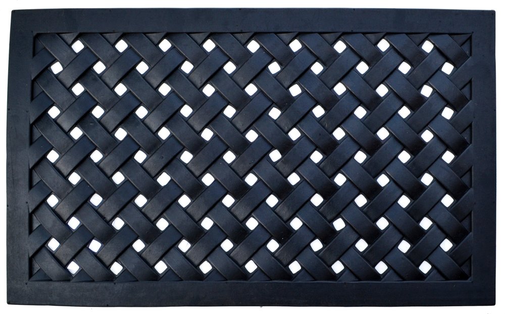 18" X 30" Black Rubber Outdoor Door Mat