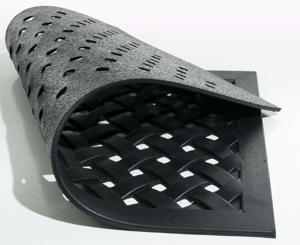18" X 30" Black Rubber Outdoor Door Mat