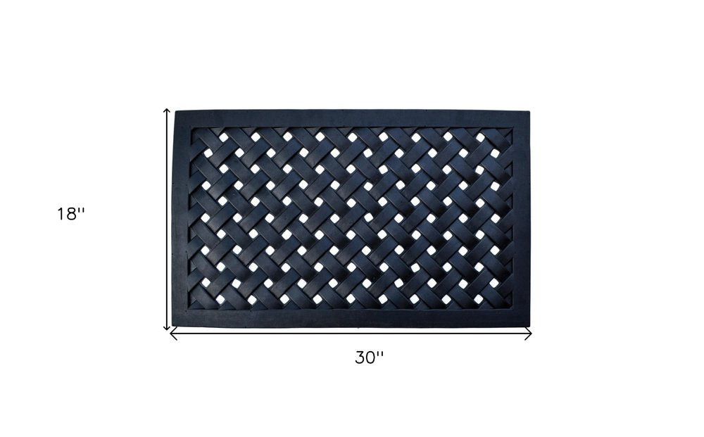 18" X 30" Black Rubber Outdoor Door Mat