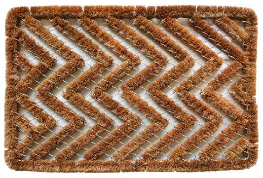16" X 24" Brown Coir Zig Zag Outdoor Door Mat