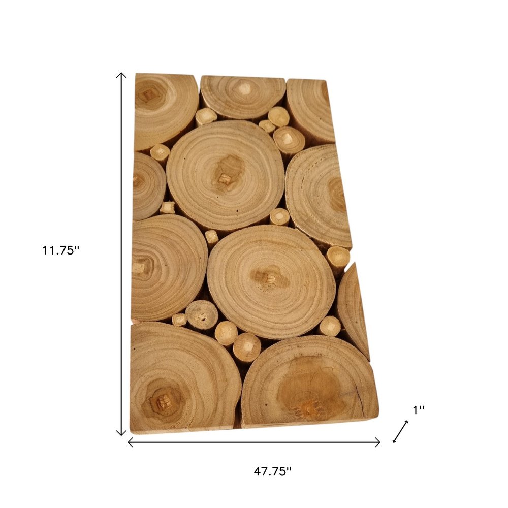 Natural Tree Stump Slice Teak Reclaimed Wood Decorative Wall Panels